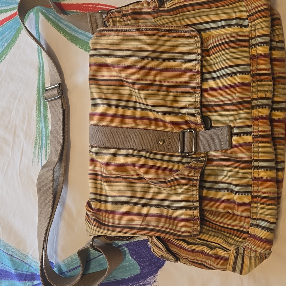 Fossil Red and Blue Crossbody Bag with Adjustable Strap